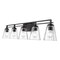 Z-Lite Lyna Vanity, 5-Light, 38.75 In.W x 6.5 In.L x 9 In.H, Matte Black/Clear 823-5V-MB - alternate 8
